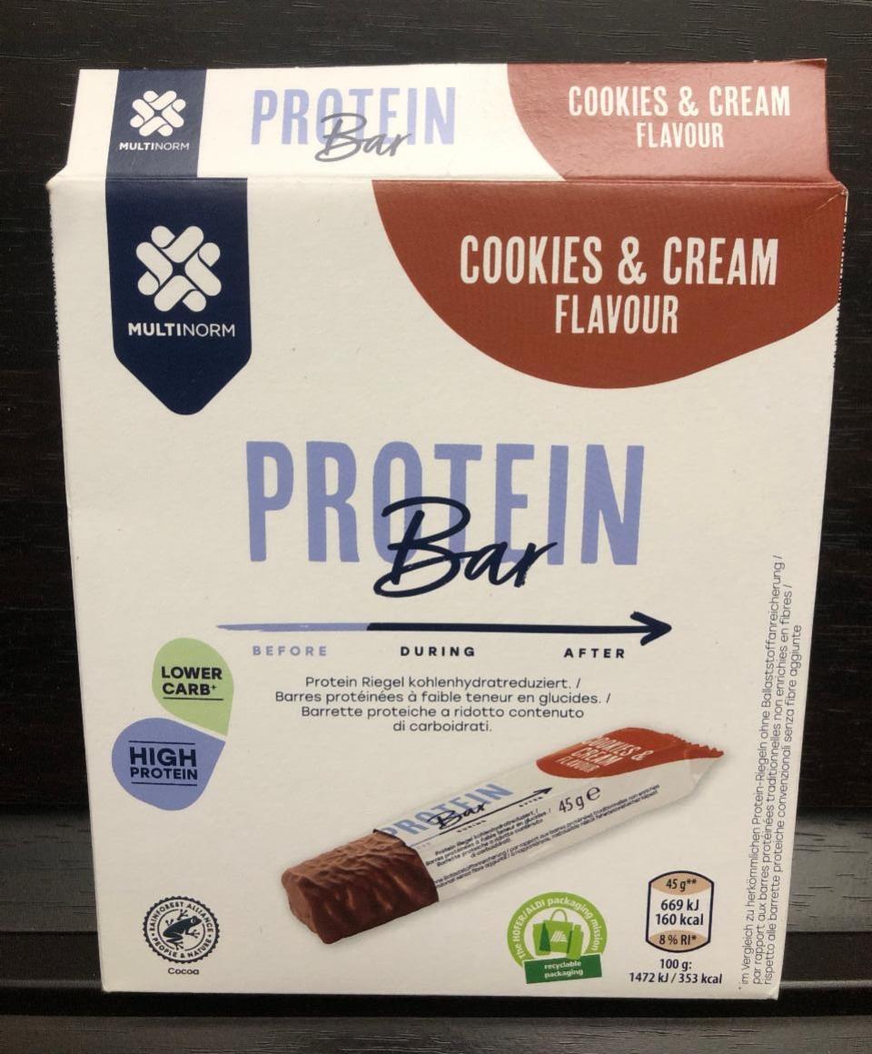 Fotografie - Protein bar cookies & cream flavour Multinorm