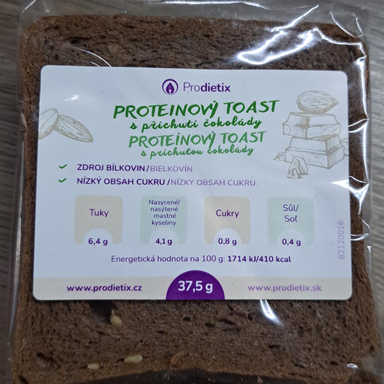 Fotografie - Proteinový toast s příchutí čokolády Prodietix