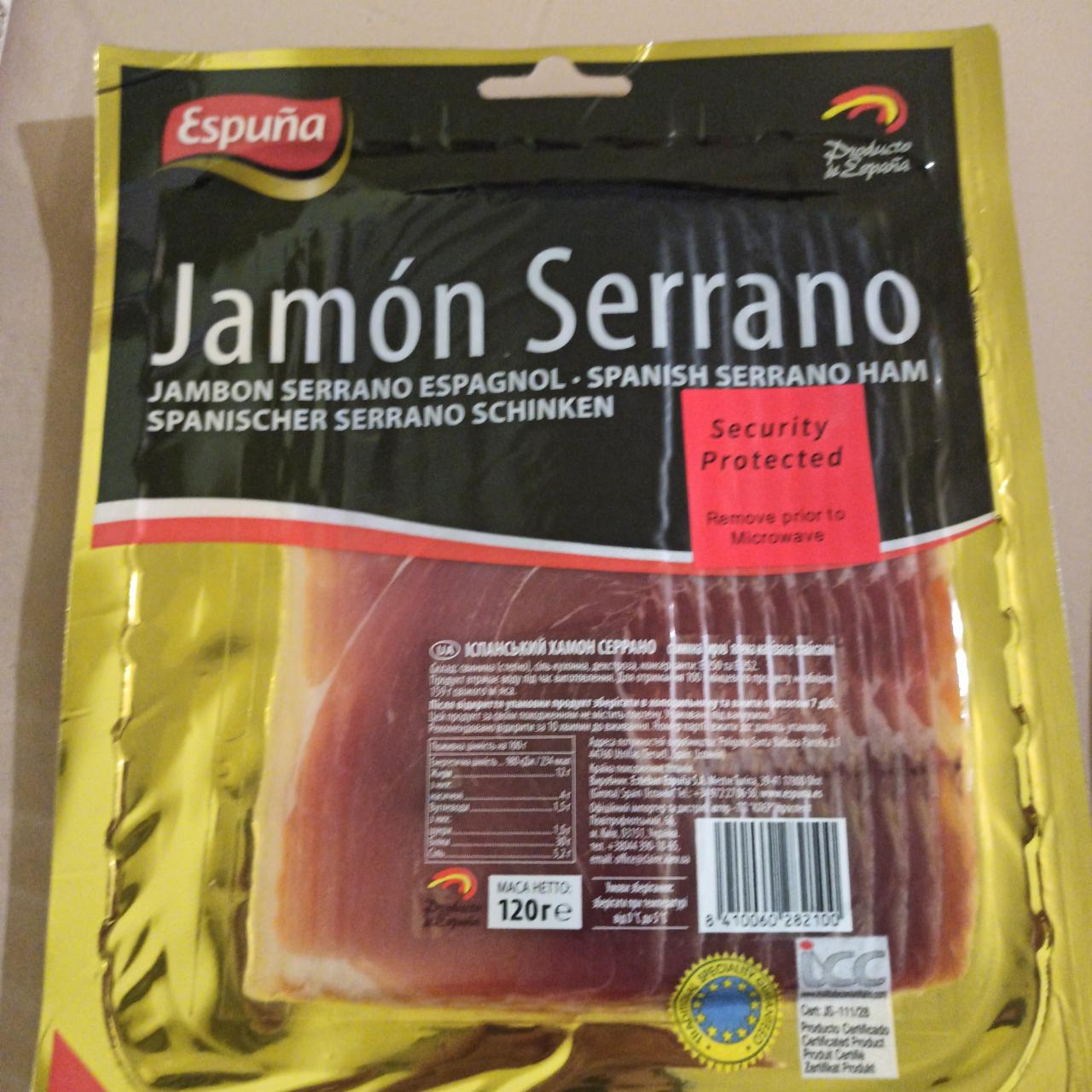 Fotografie - Jamón Serrano Bodega Espuña