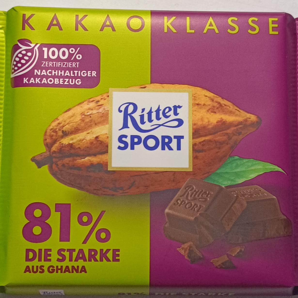 Fotografie - Kakao klasse 81% die starke aus ghana Ritter Sport