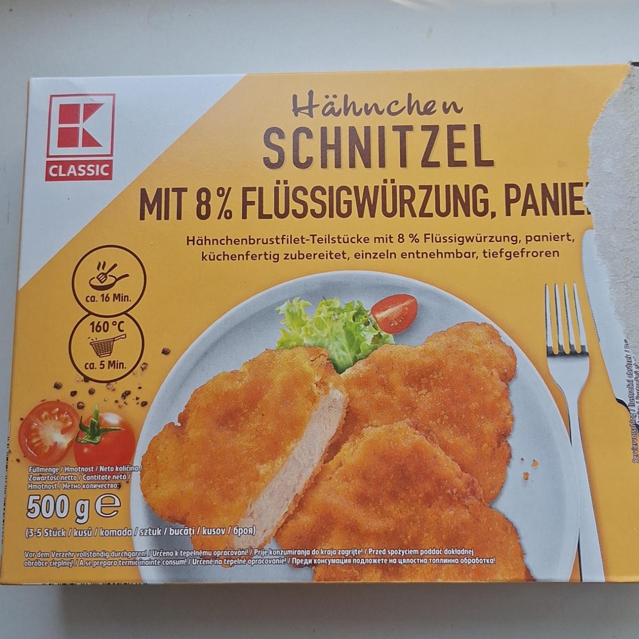 Fotografie - Hähnchen schnitzel mit 8% flüssigwürzung K-Classic