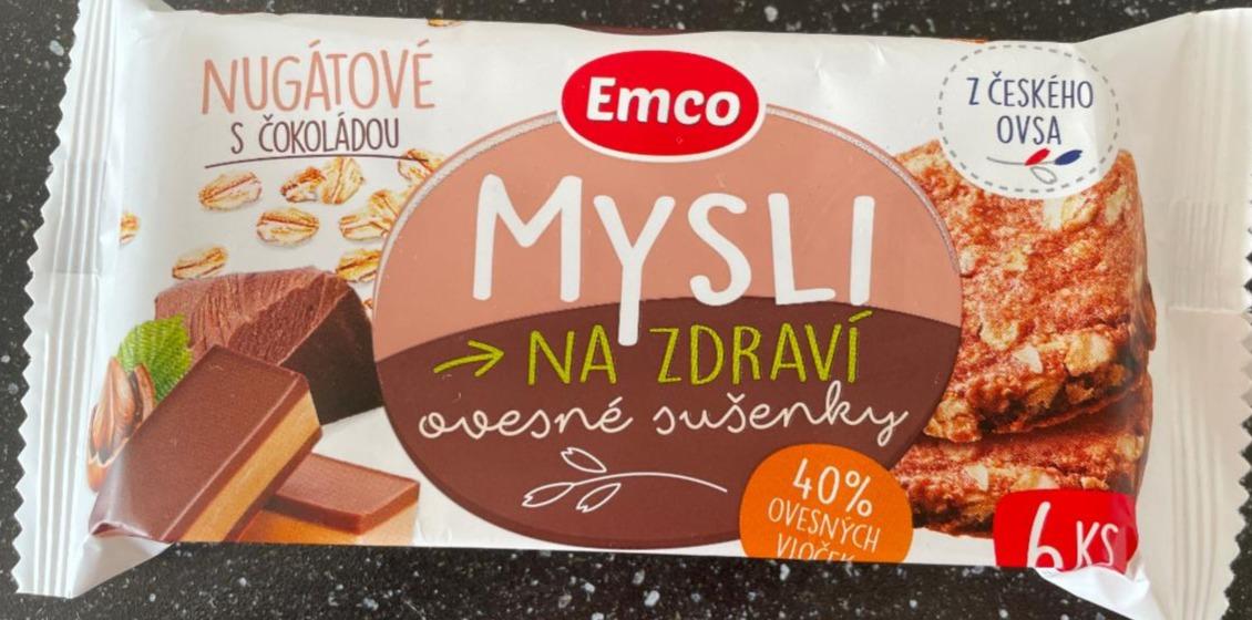 Fotografie - Mysli na zdraví ovesné sušenky nugátové s čokoládou Emco