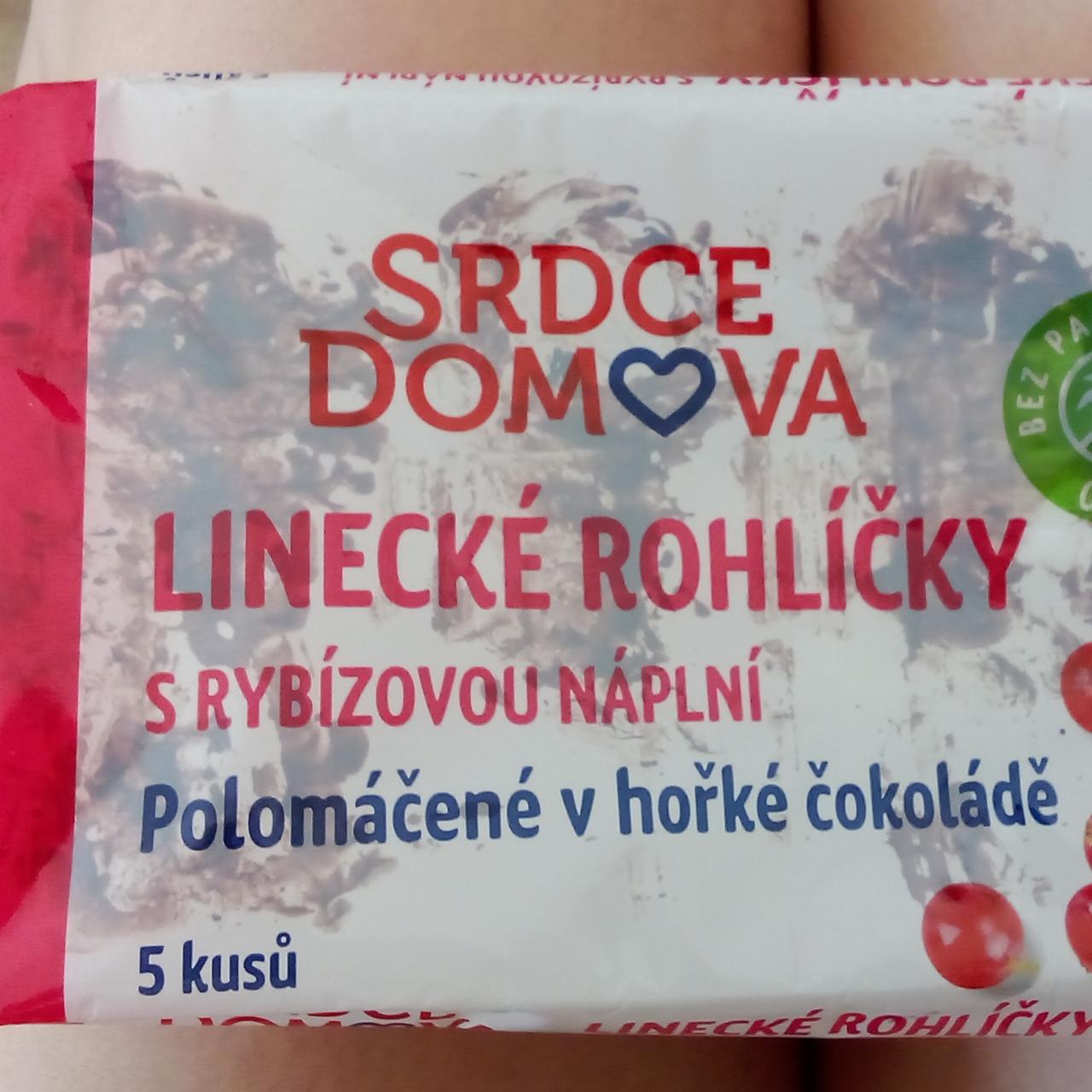 Fotografie - Linecké rohlíčky s rybízovou náplní polomáčené v hořké čokoládě Srdce domova