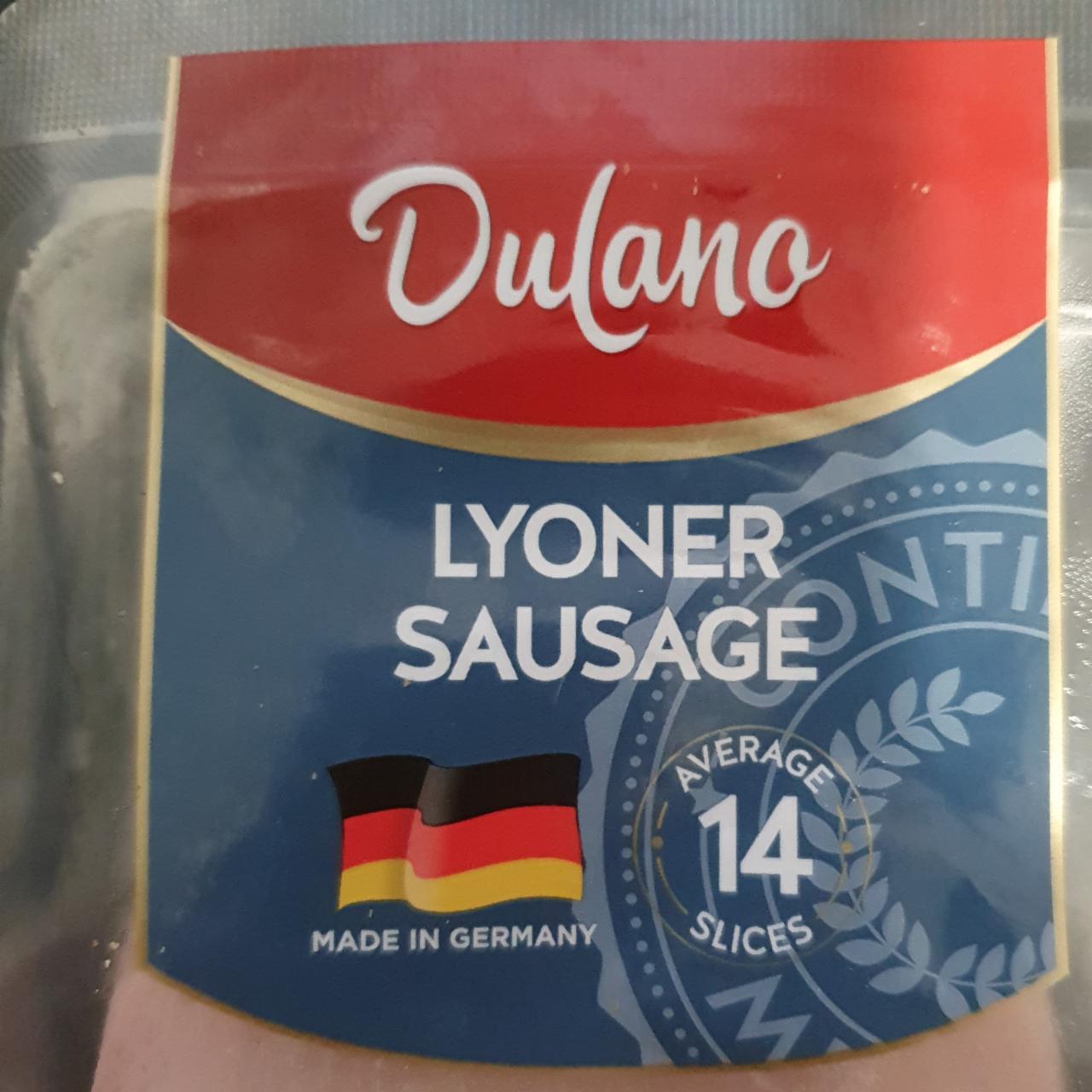 Lyoner sausage Dulano - kalorie, kJ a nutriční hodnoty
