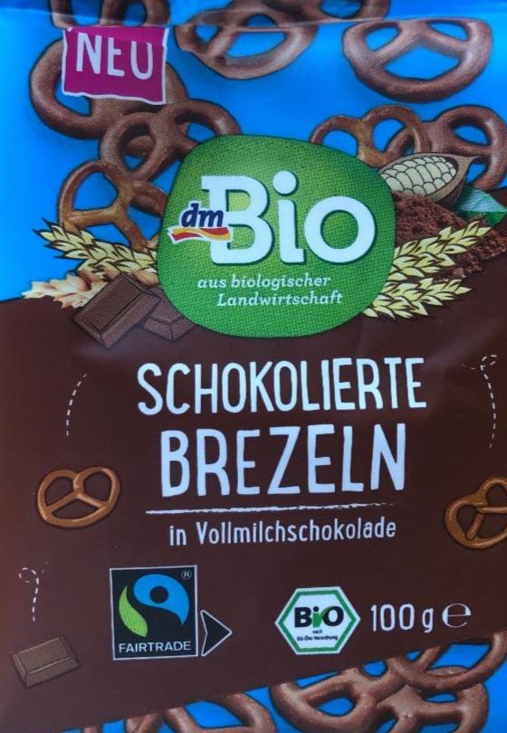 Fotografie - Schokolierte brezeln in Vollmilchschokolade dmBio