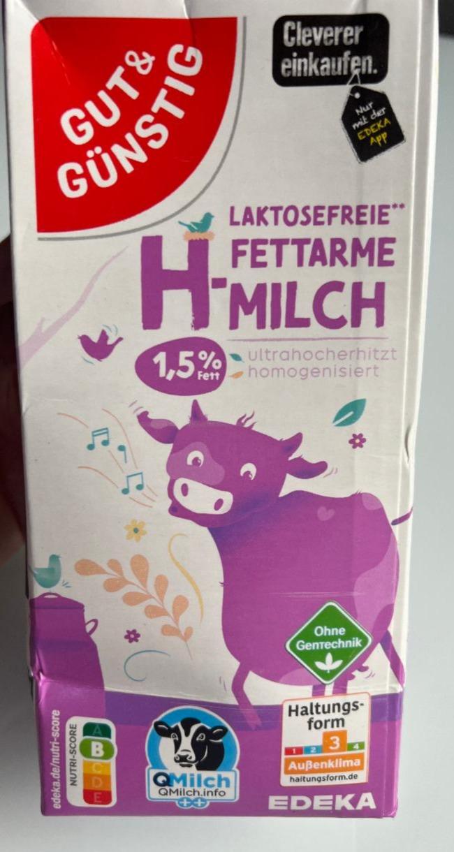 Fotografie - Laktosefreie H-fettarme milch 1,5% fett Gut&Günstig