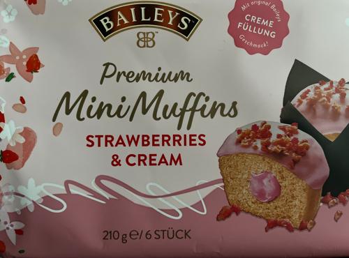 Fotografie - Premium mini muffins strawberries & cream Baileys