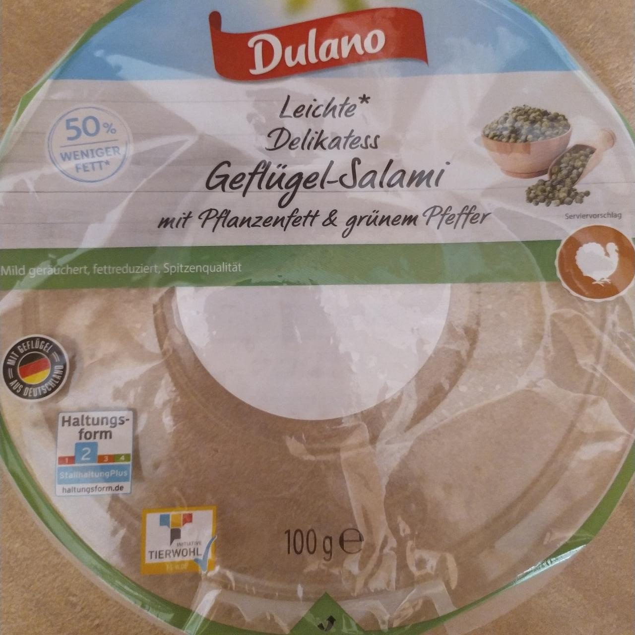 & grünen Geflügel-Salami Pflanzenfett nutriční - a Pfeffer Leichte mit Delikatess Dulano kJ hodnoty kalorie,