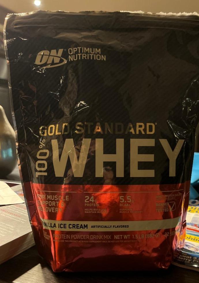 Fotografie - Gold standard 100% whey vanilla ice cream Optimum Nutrition