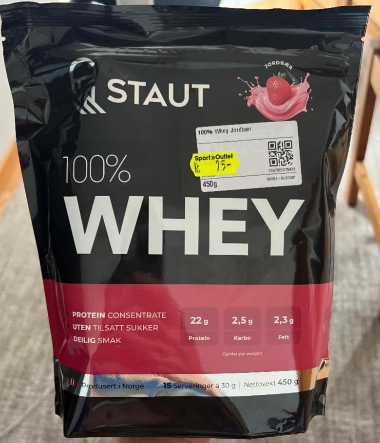 Fotografie - 100% whey protein consentrate jordbær Staut