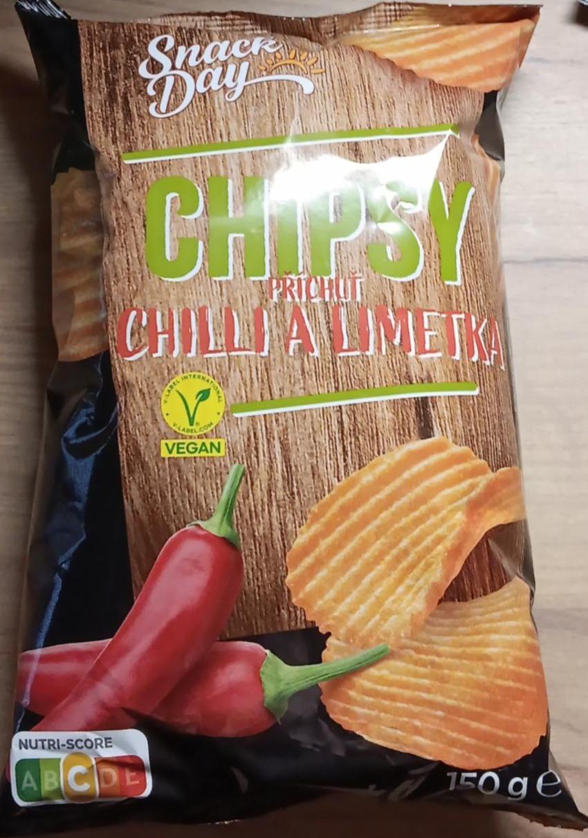 Fotografie - Chipsy příchuť chilli a limetka Snack Day