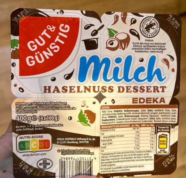 Fotografie - Milch haselnuss dessert Gut&Günstig