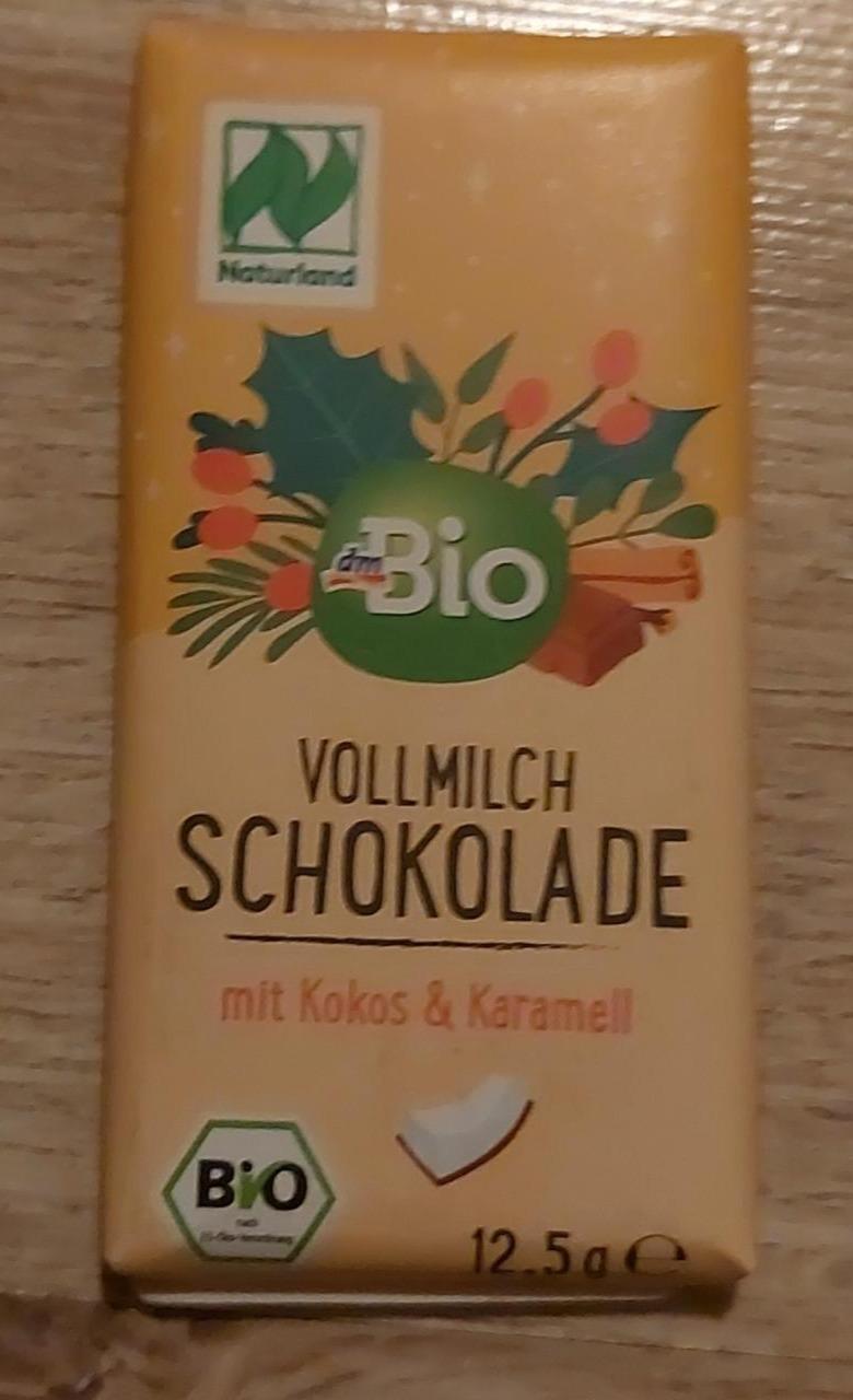 Fotografie - Vollmilch schokolade mit kokos & karamell dmBio