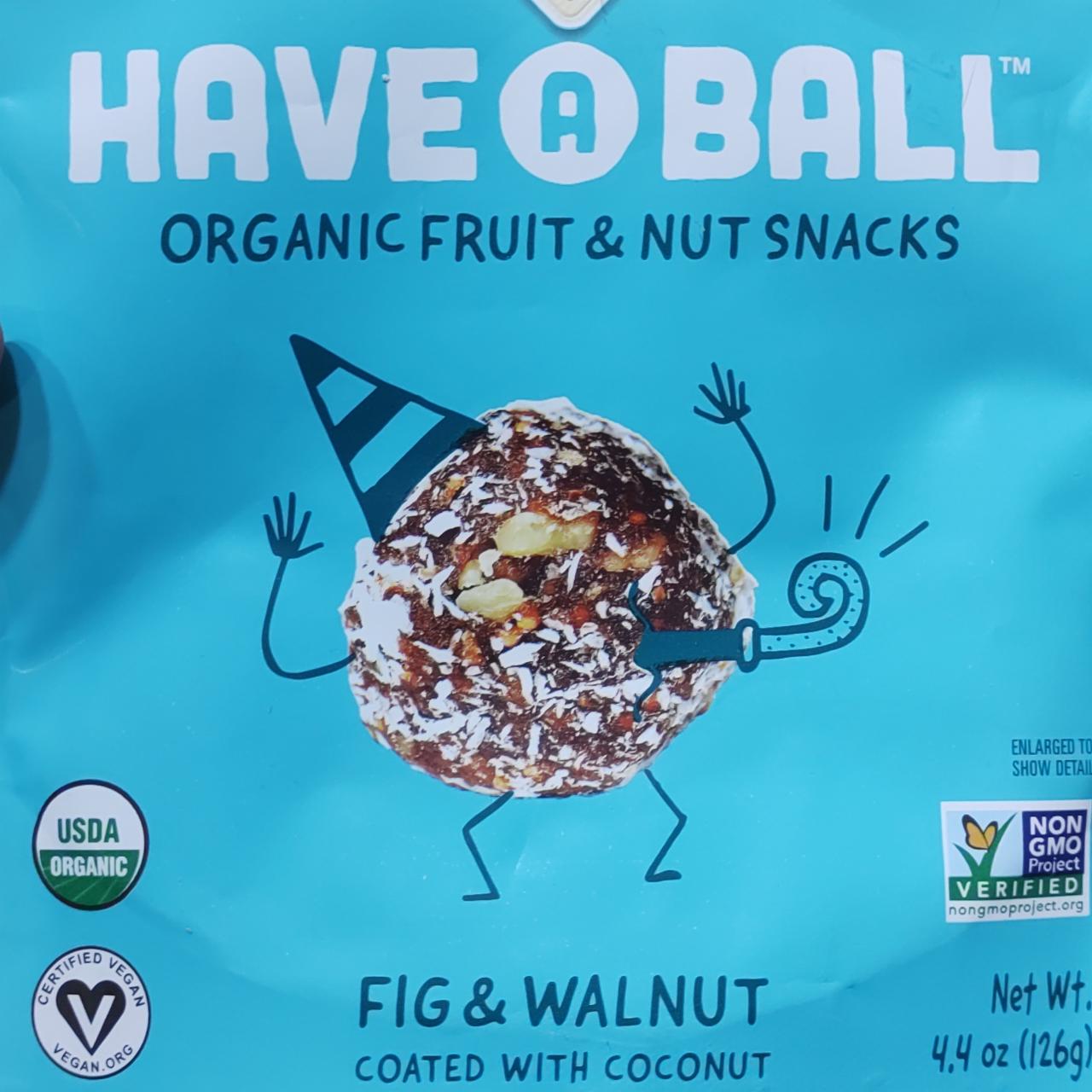 Fotografie - Have a Ball organic fruit & nut snacks fig & walnut Sunny Fruit