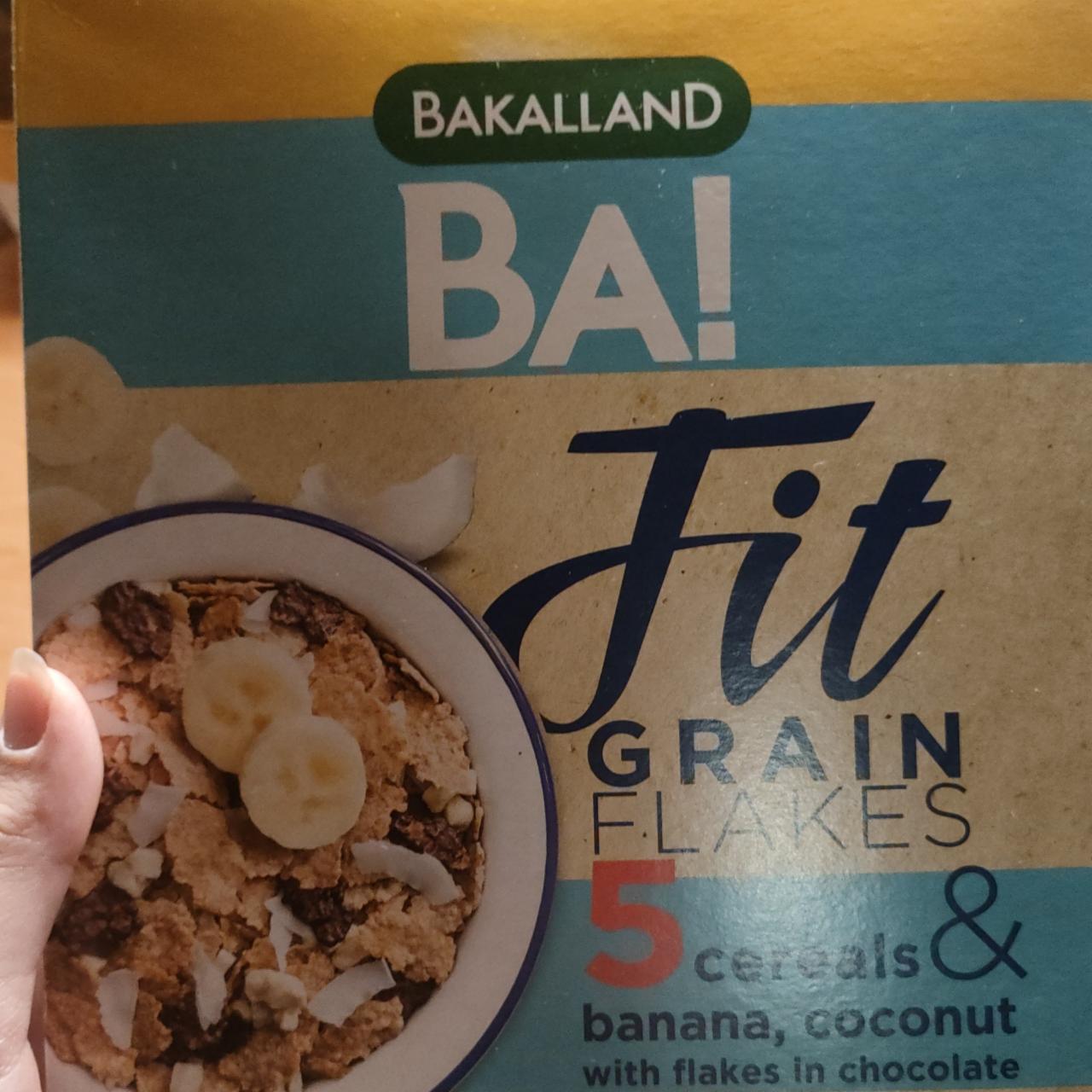 Fotografie - Fit grain flakes 5 cereals & banana, coconut with flakes in chocolate Bakalland Ba!