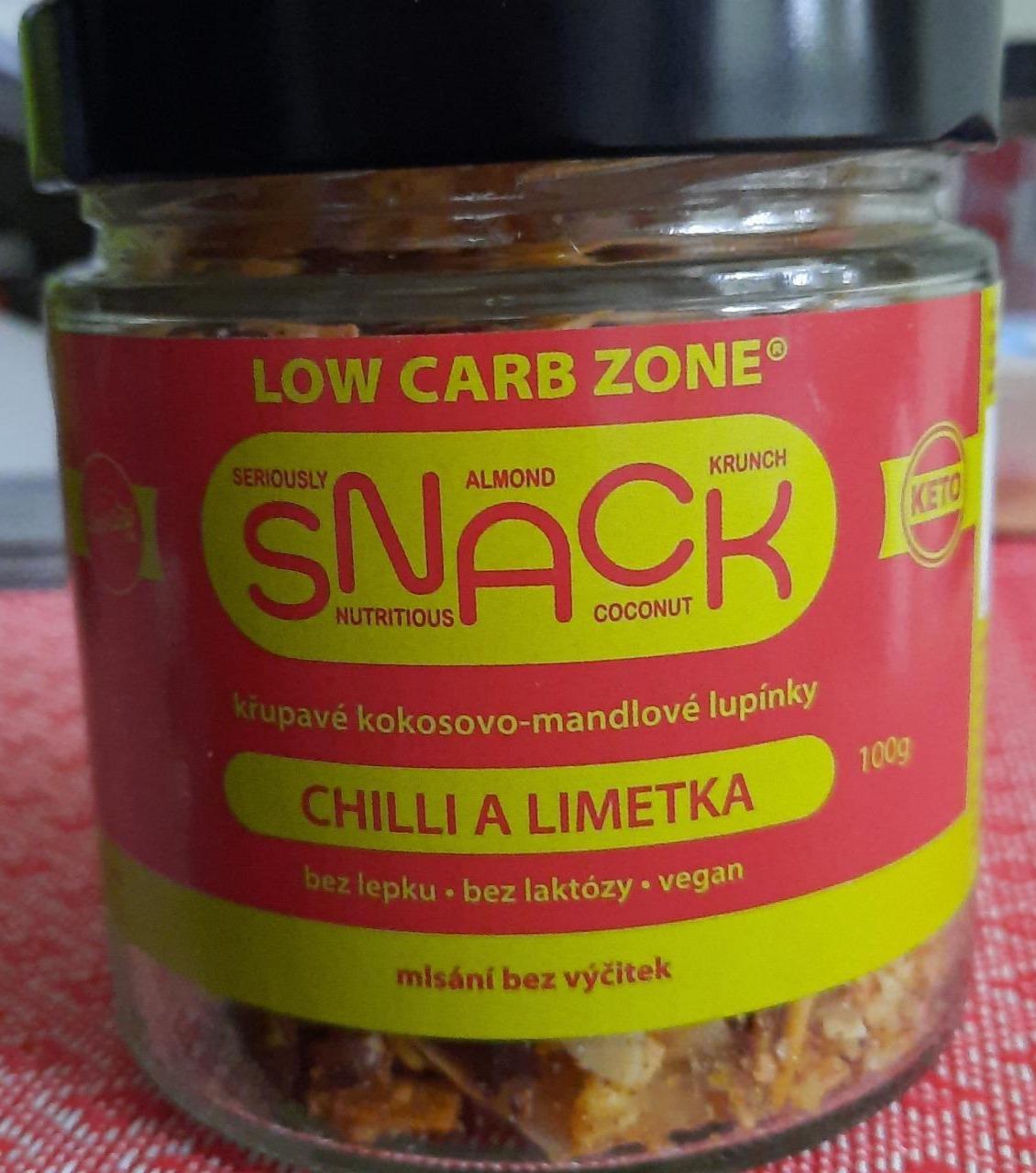 Fotografie - Křupavé kokosovo-mandlové lupínky Snack chilli a limetka Low Carb Zone