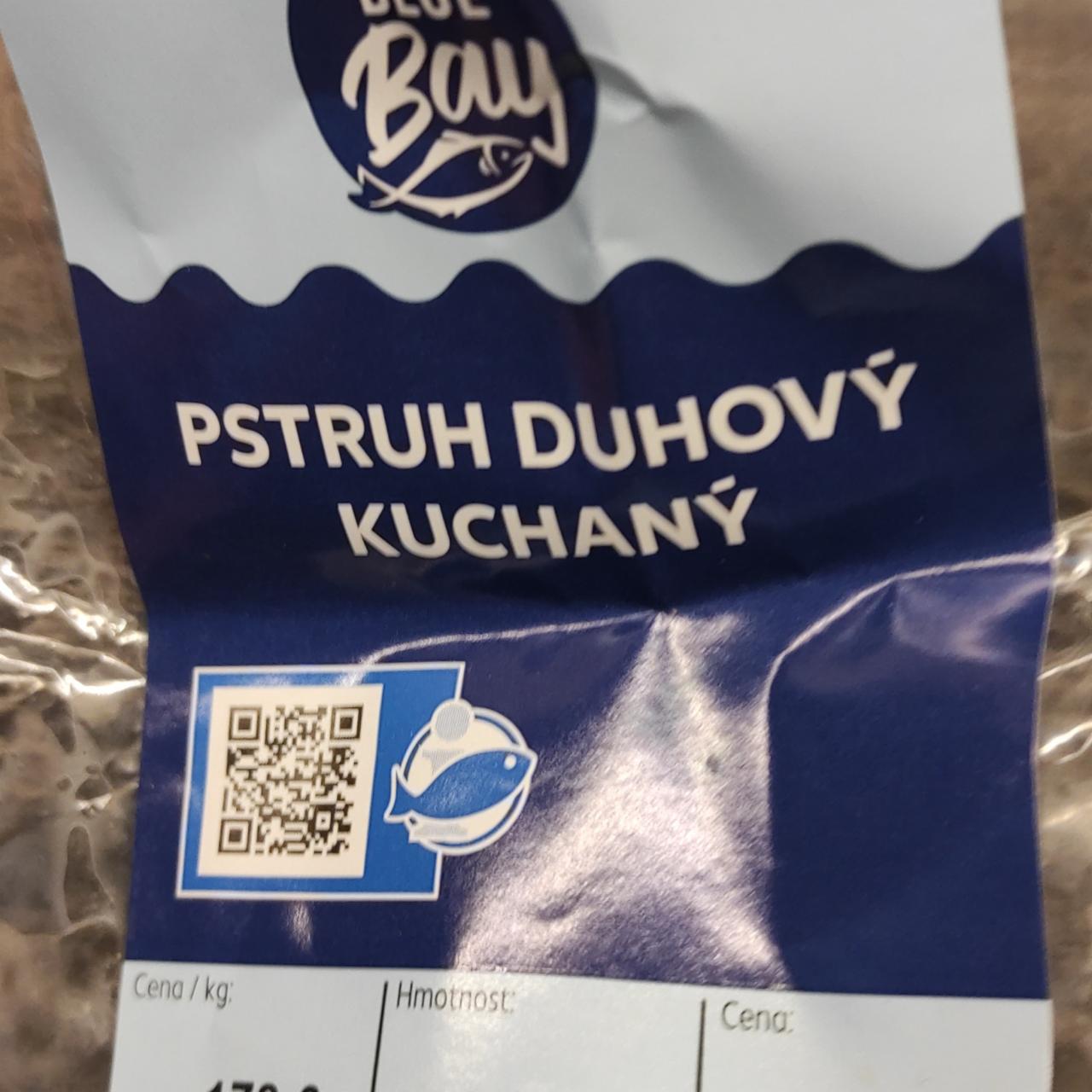 Fotografie - Pstruh duhový s hlavou, kuchaný, s kůží a kostmi Blue bay