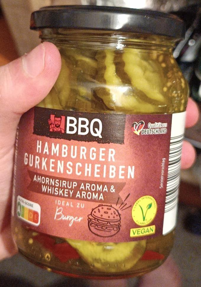 Fotografie - Hamburger gurkenscheiben ahornsirup aroma & whiskey aroma BBQ