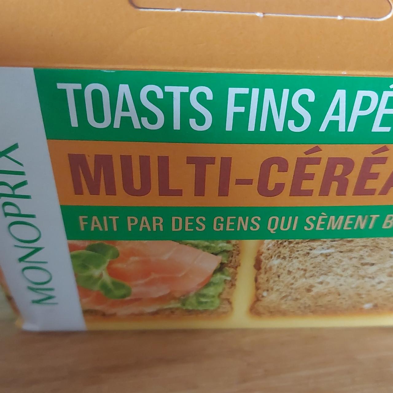 Fotografie - Toast fins apero multi-céréales Monoprix