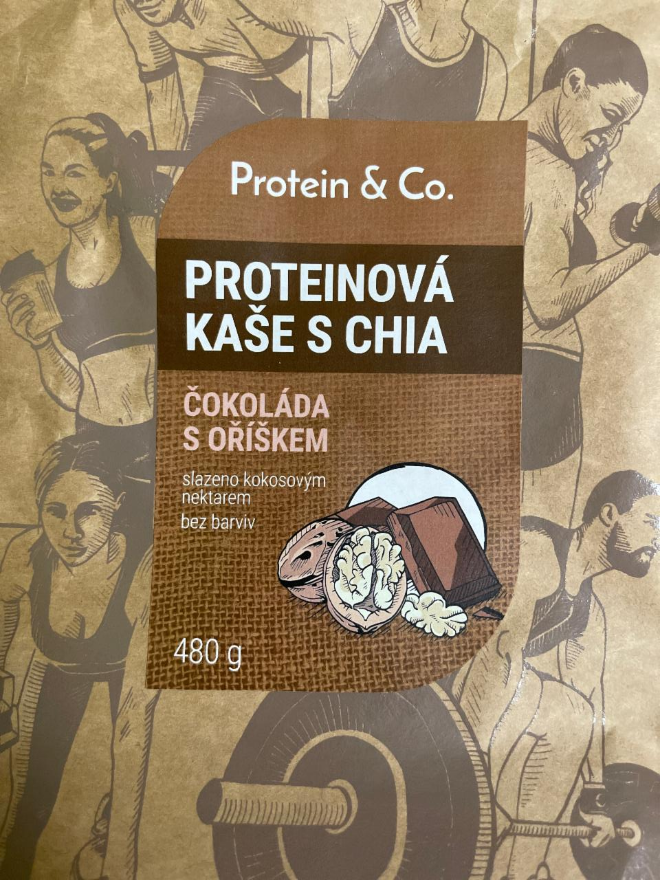 Fotografie - Proteinová kaše s chia čokoláda s oříškem Protein & Co.