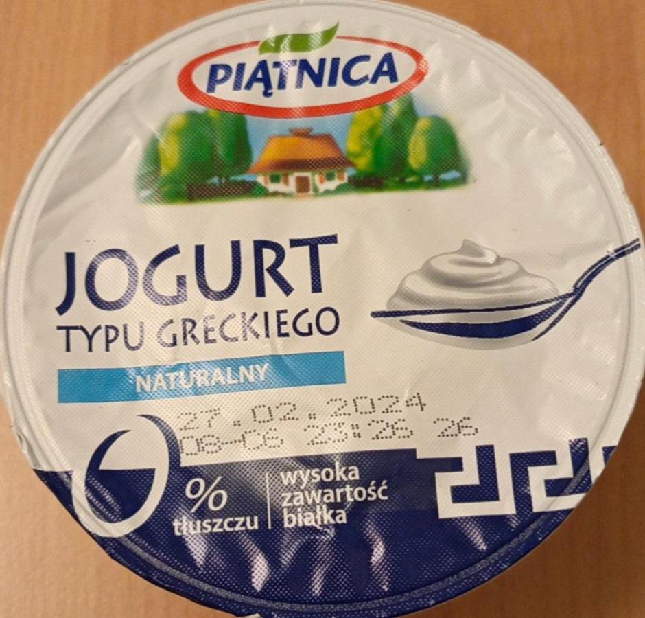 Fotografie - Jogurt typu greckiego Naturalny 0% tłuszczu Piątnica