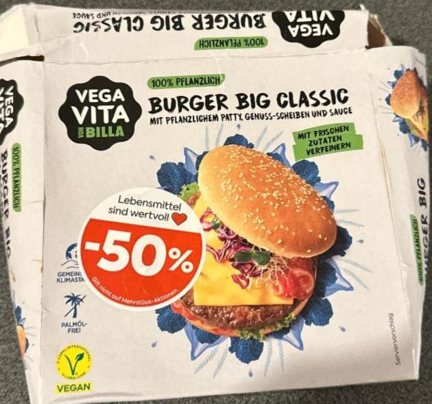 Fotografie - Burger big classic Vega Vita von Billa