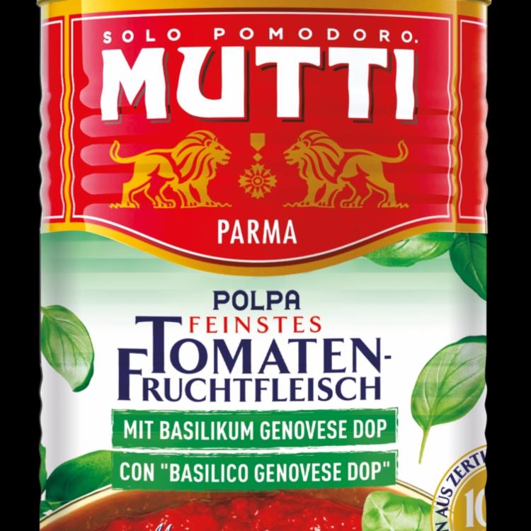 Fotografie - Polpa feinstes tomatenfruchtfleisch mit basilikum genovese dop Mutti