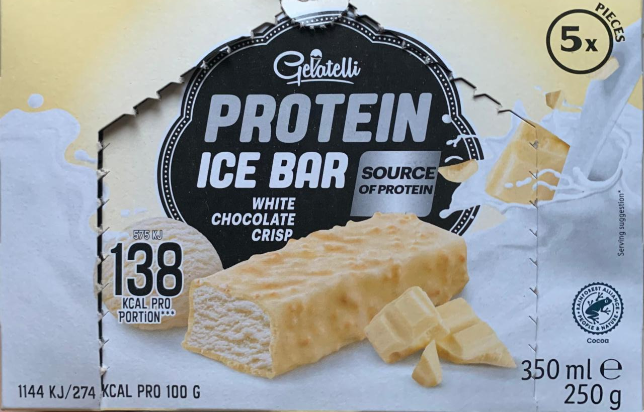 Fotografie - Protein ice bar white chocolate crisp Gelatelli