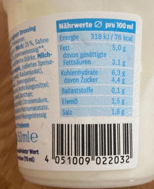 Zitronen Joghurt Dressing WW - kalorie, kJ a nutriční hodnoty ...