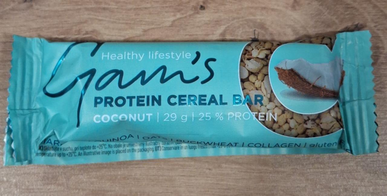 Fotografie - Protein cereal bar coconut Gam's