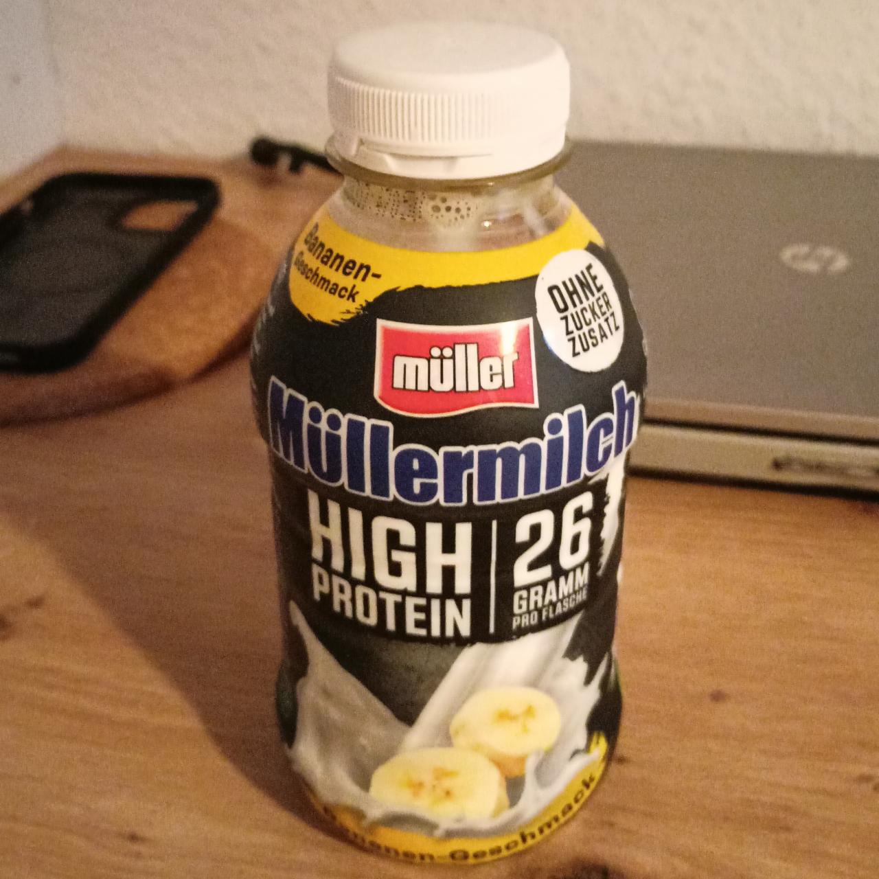 Fotografie - Protein drink no added sugar Banana Mülermilch