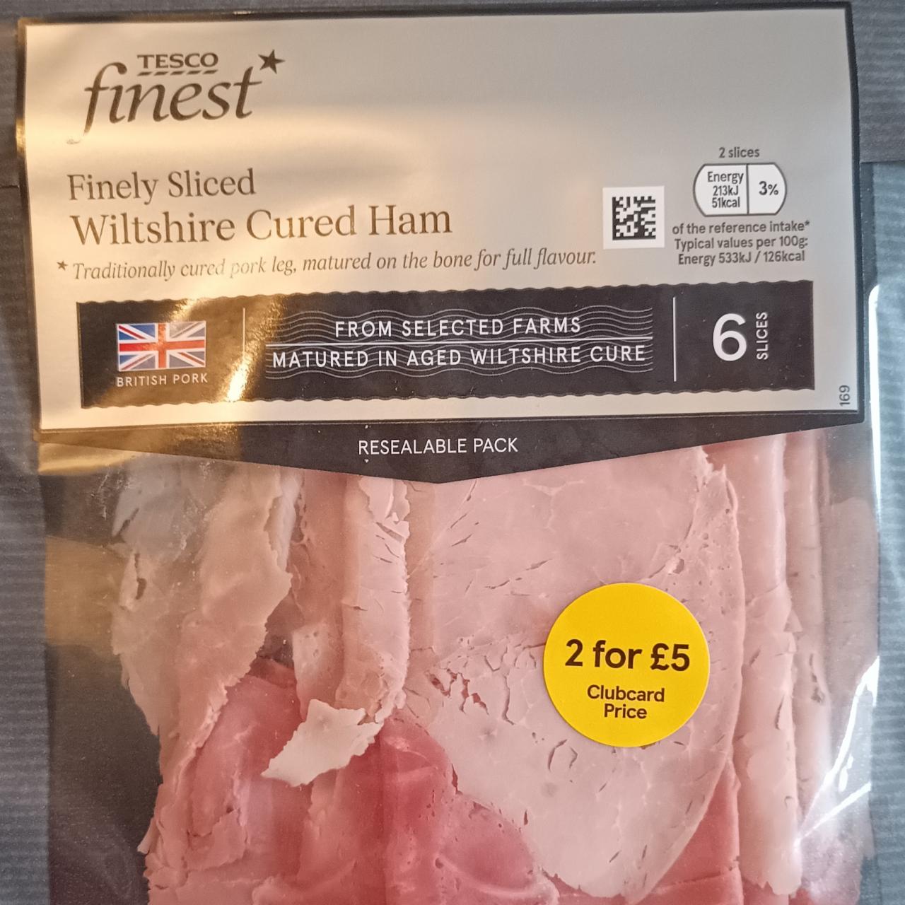 Fotografie - Finely sliced wiltshire cured ham Tesco Finest