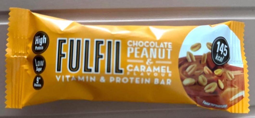 Fotografie - Chocolate peanut & caramel flavour vitamin & protein bar Fulfil