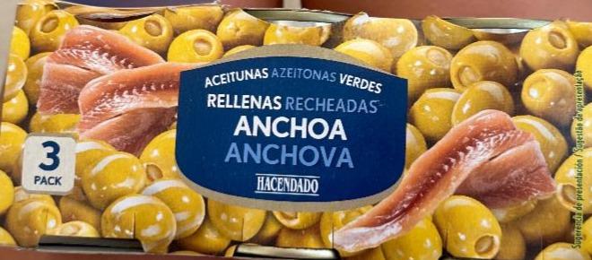 Fotografie - Aceitunas azeionas verdes rellenas recheadas anchoa anchova Hacendado