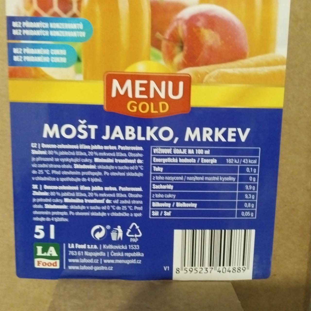 Fotografie - Mošt jablko, mrkev Menu Gold