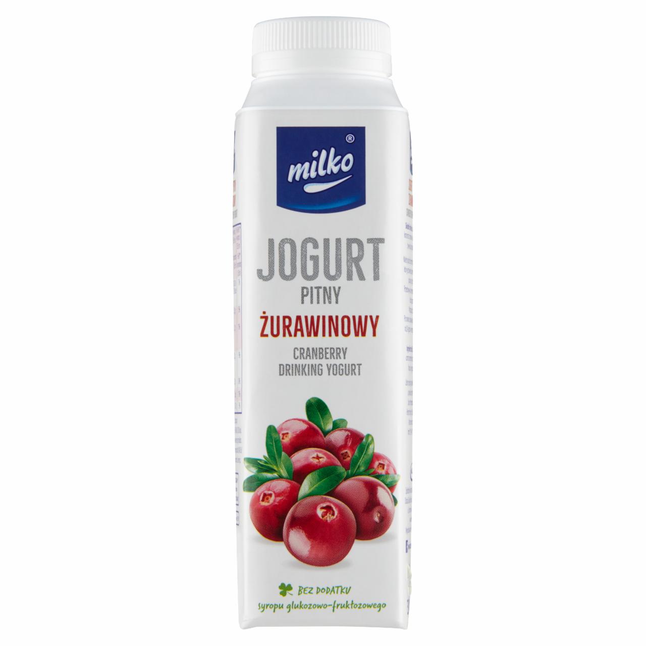 Fotografie - Jogurt pitny żurawinowy Milko