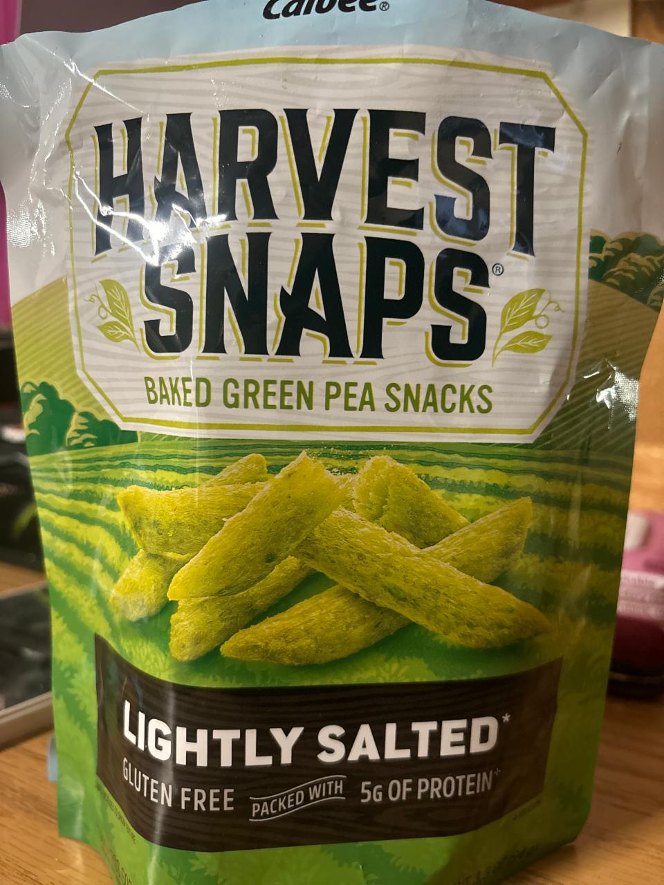 Fotografie - Harvest snaps baked green pea snack lightly salted Calbee