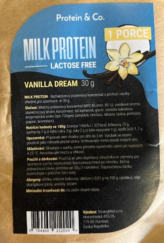 Fotografie - Milk Protein lactose free Vanilla dream Protein & Co.