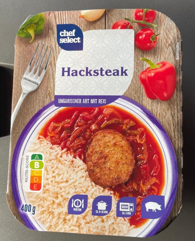 Fotografie - Hacksteak ungarischer Art mit Reis Chef Select