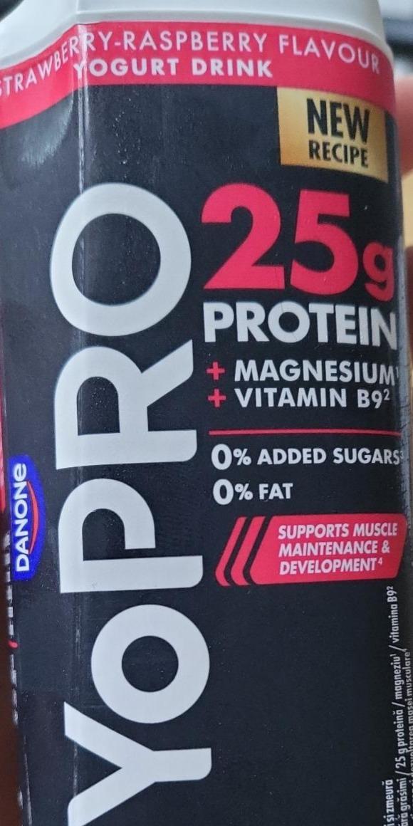 Fotografie - Yopro protein strawberry-raspberry flavour yogurt drink Danone