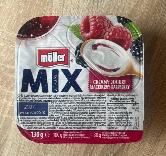 Fotografie - Mix creamy jogurt blackberry - raspberry Müller