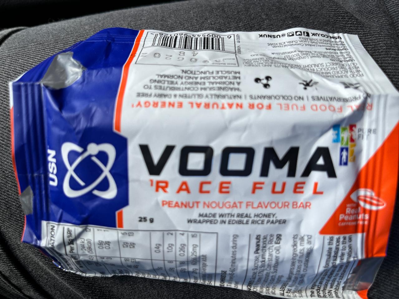 Fotografie - Vooma race fuel peanut nougat flavour bar USN