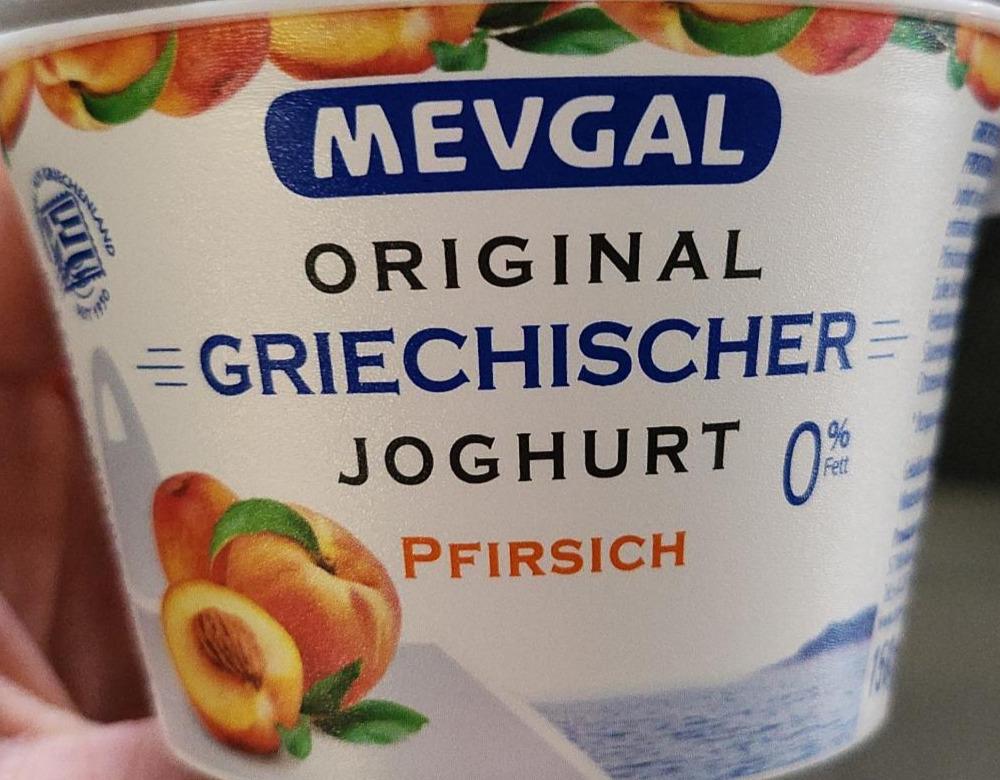 Fotografie - Original griechischer joghurt pfirsich 0% fett Mevgal