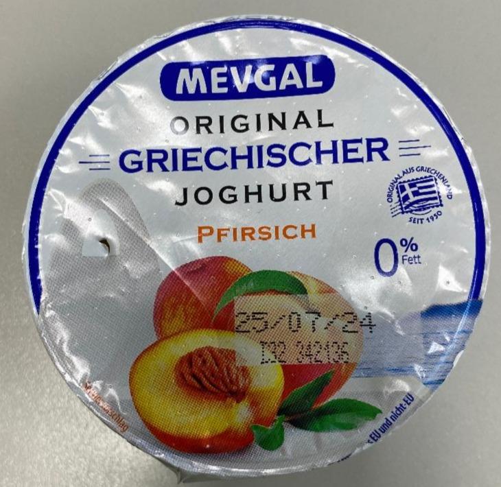 Fotografie - Original griechischer joghurt pfirsich 0% fett Mevgal