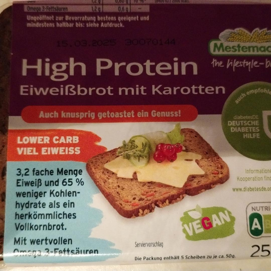 Fotografie - High protein eiweißbrot mit karotten Mestemacher