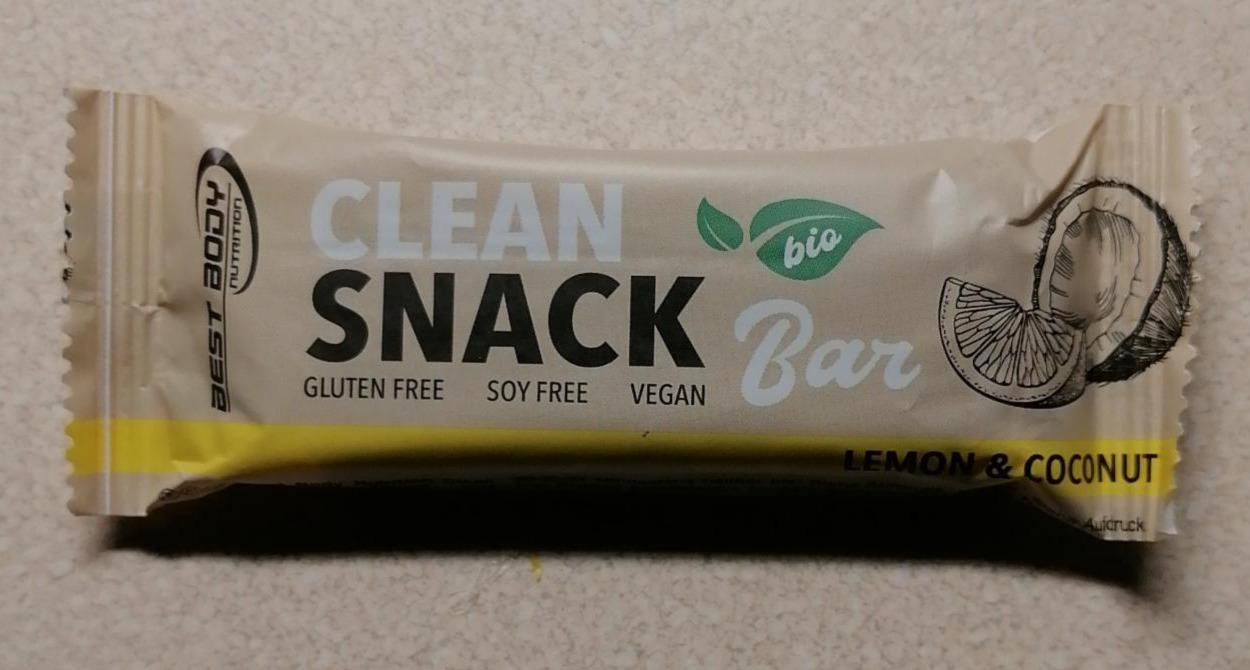 Fotografie - Clean snack bar bio lemon & coconut bio Best Body Nutrition