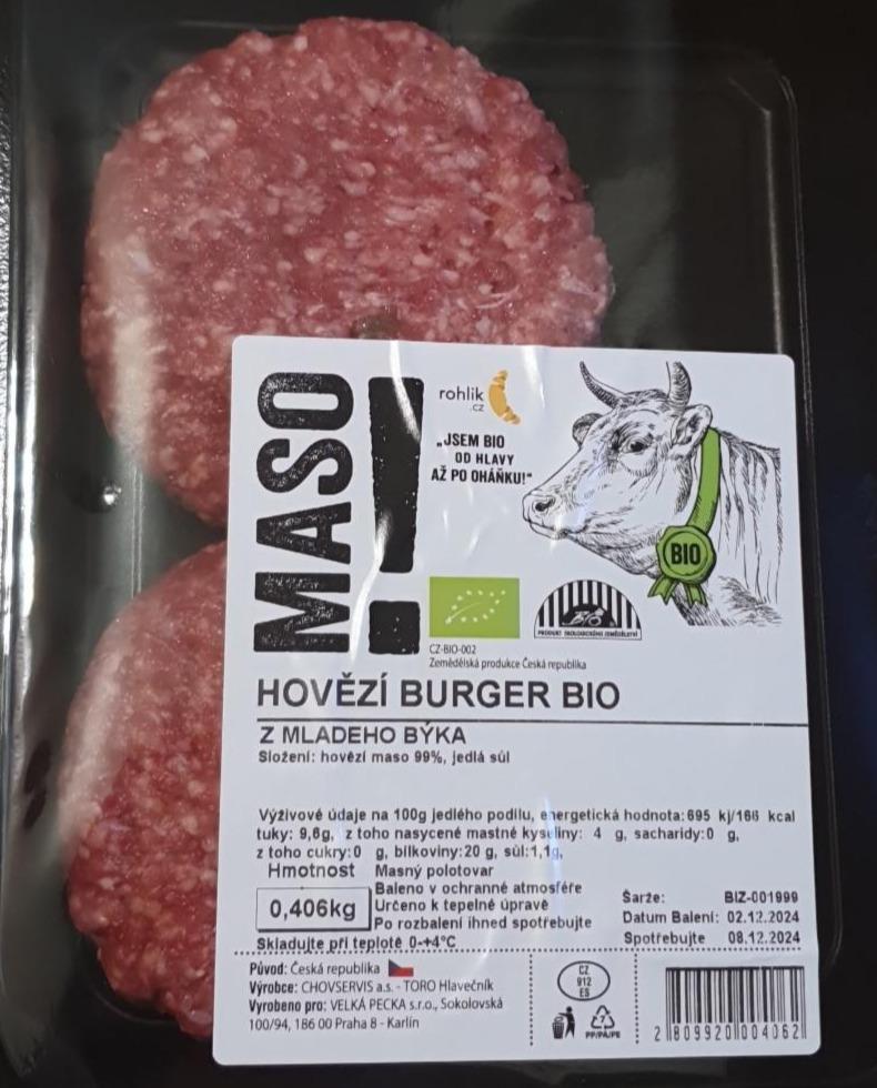 Fotografie - Hovězí burger bio z mladého býka Rohlik.cz Maso