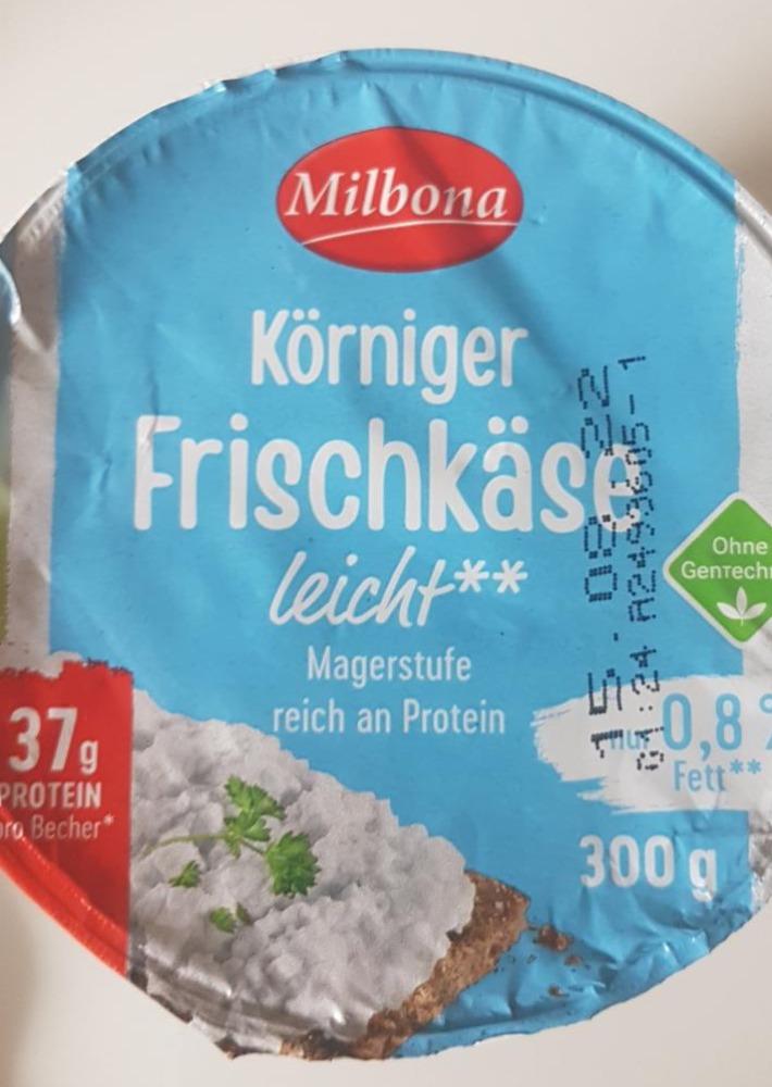 Körniger Frischkäse leicht Milbona - kJ kalorie, hodnoty nutriční a