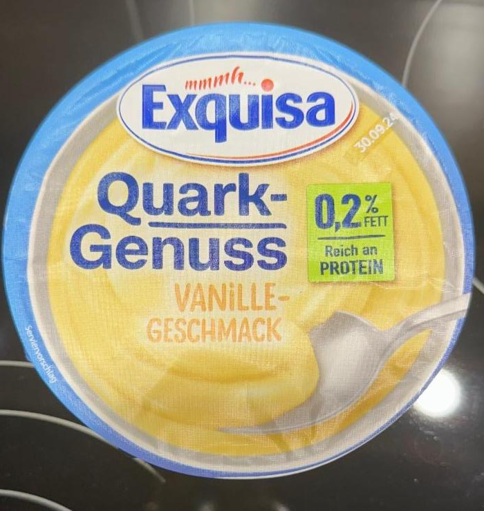 Fotografie - Quark Genuss 0.2% Vanille Geschmack Exquisa