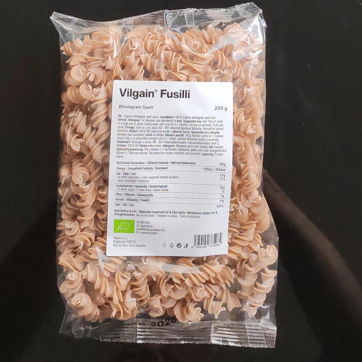 Fotografie - Fusilli Wholegrain Spelt Vilgain